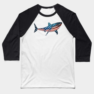 Patriotic Shark American Flag T-Shirt Gift For 4th Of July Baseball T-Shirt